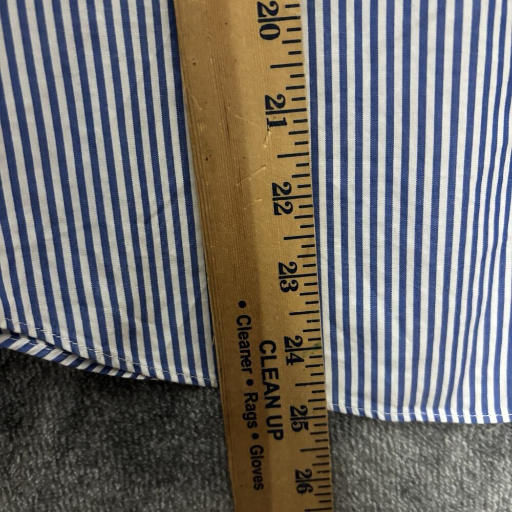 Celine Paris Blue White Stripe Button Up Shirt Womens Large Collared Long Sleeve - Picture 8 of 9